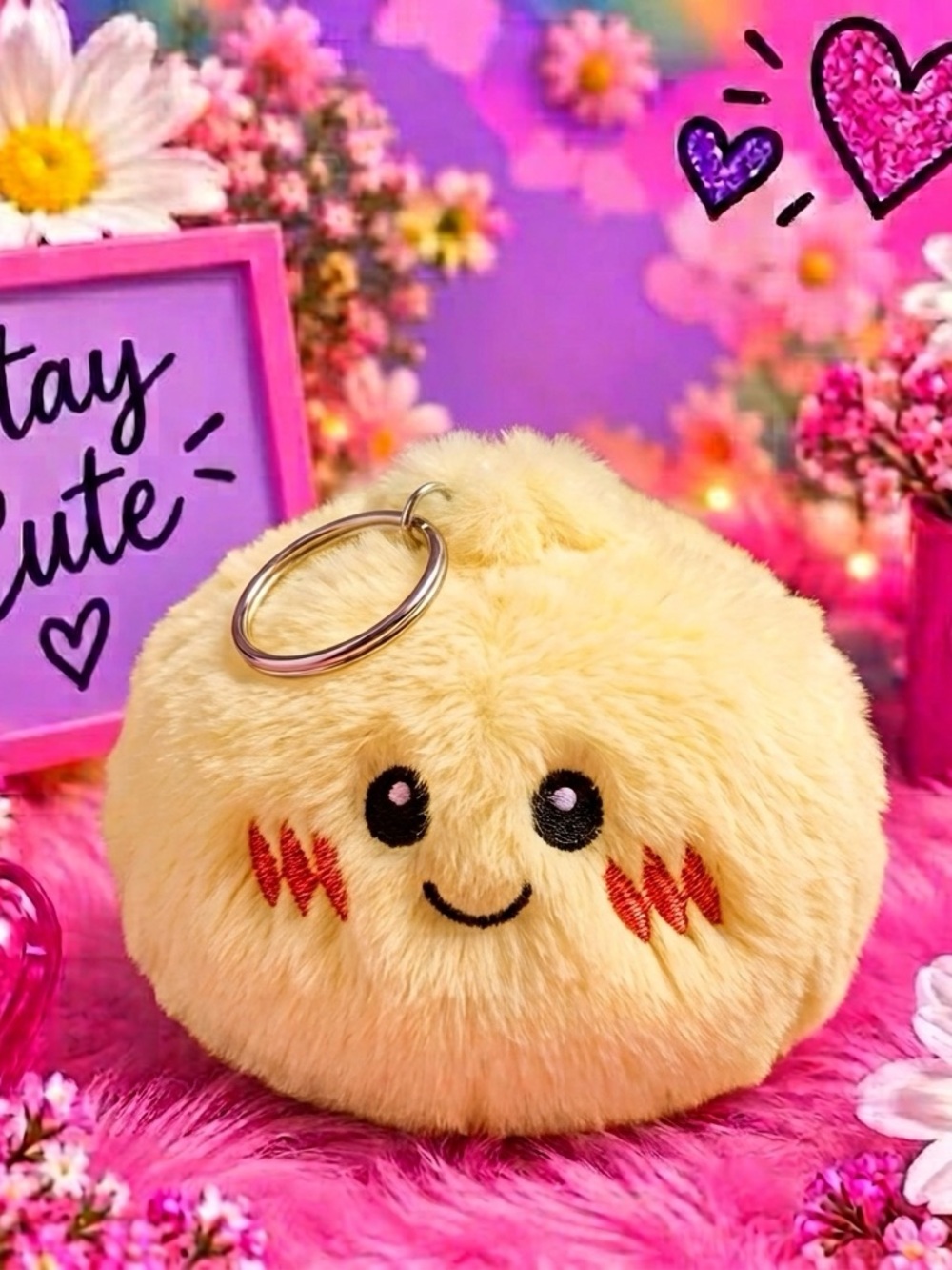 Yellow Plush Dumpling Keychain NWOT- Yellow